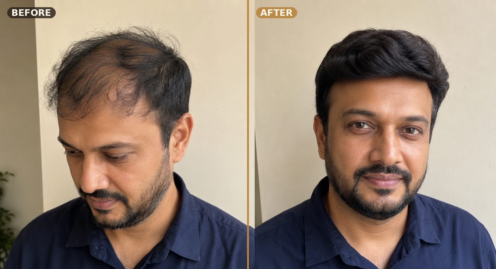Hairs Hub Studio client before and after transformation