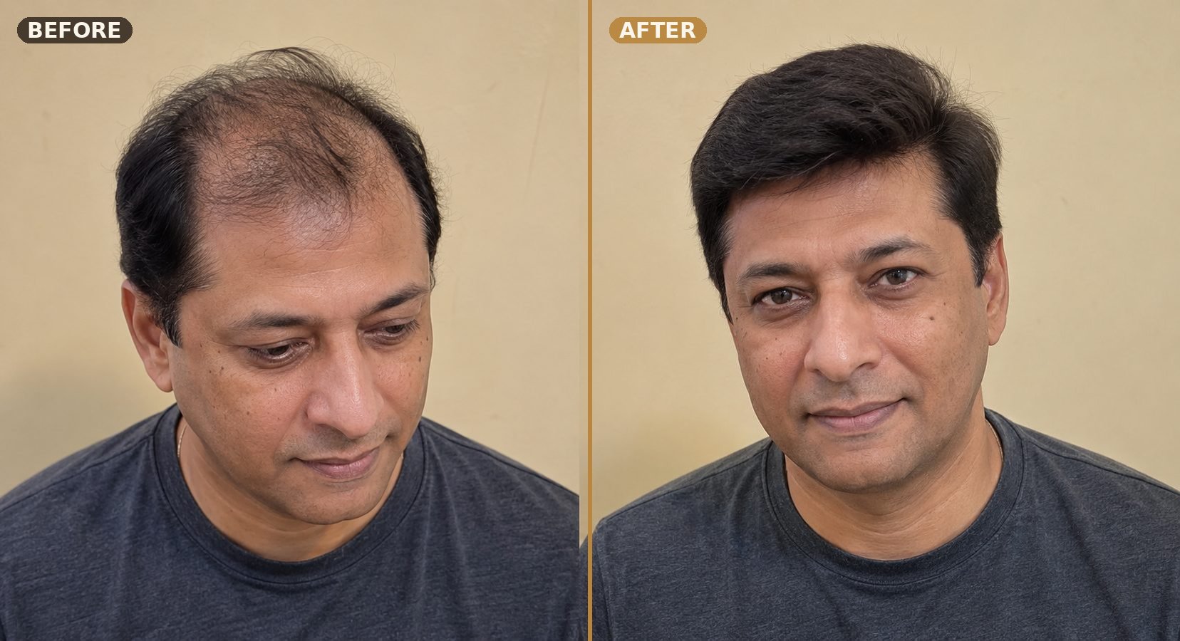 Hairs Hub Studio client before and after transformation
