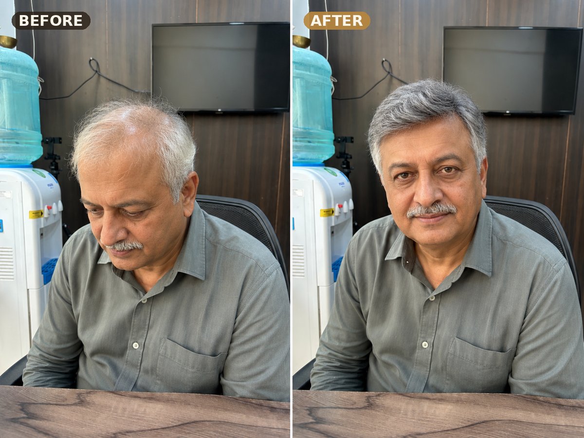 Hairs Hub Studio client before and after transformation